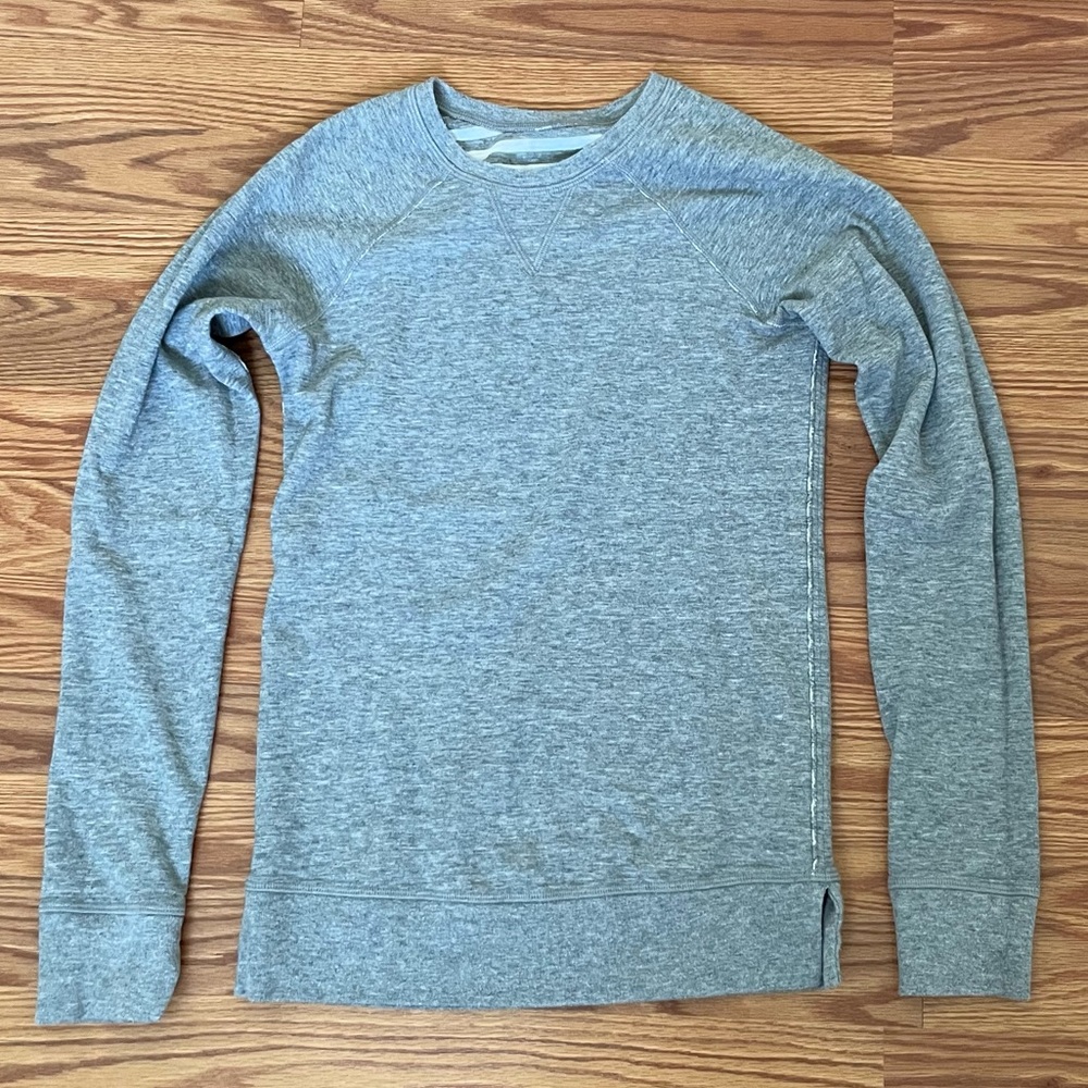 Lululemon Open Your Heart Long Sleeve II Heathered Grey Stripe Reversibl…